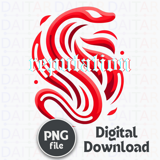 Taylor Swift Style Snake Design PNG - Reputation Era Inspired Digital Download for Custom Merchandise, 1 PNG File
