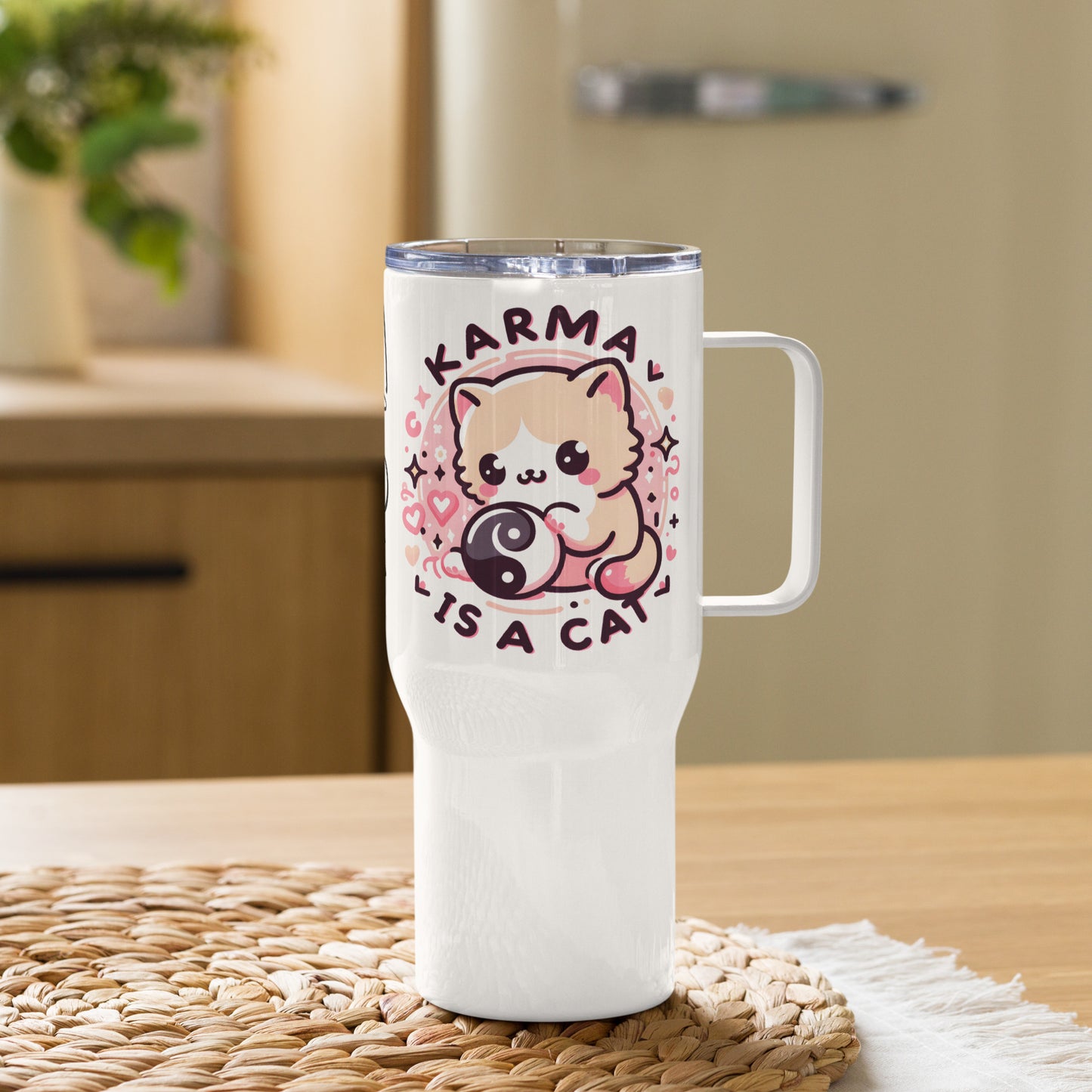 Karma Cat - Taylor Swift 'Midnights' Inspired Travel Mug with Handle - Music Era Collectible & Gift