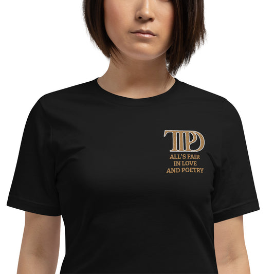 Taylor Swift Album The Tortured Poets Department Inspired Unisex Embroidered T-shirt